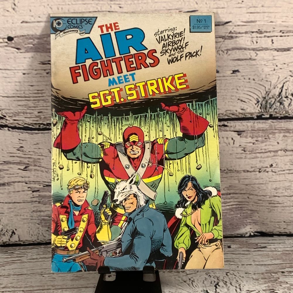 Eclipse Comics The Air Fighters Meet Sgt Strike #1 Comic Book 1988 Vintage‎ Rare